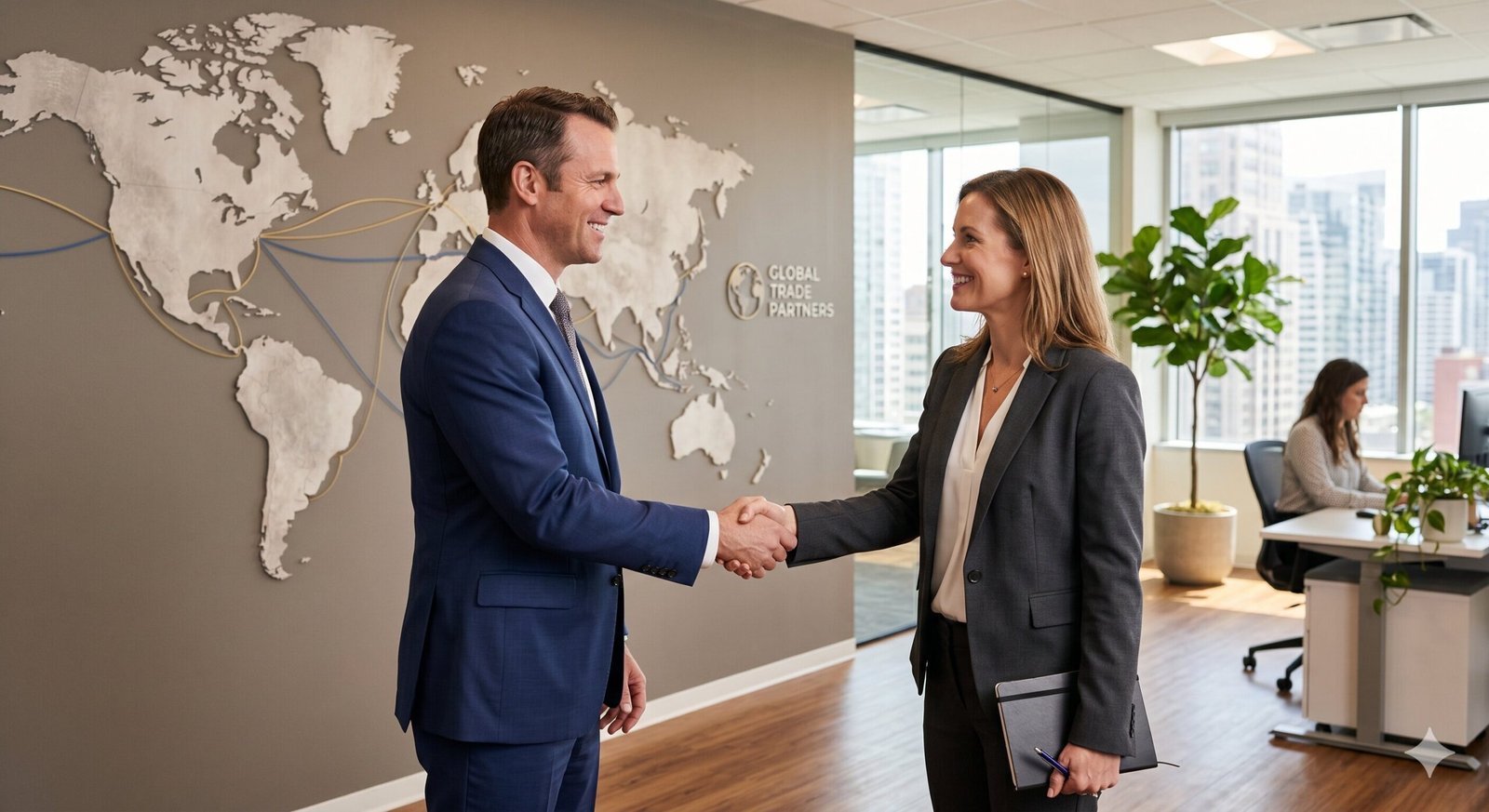 Business partnership handshake